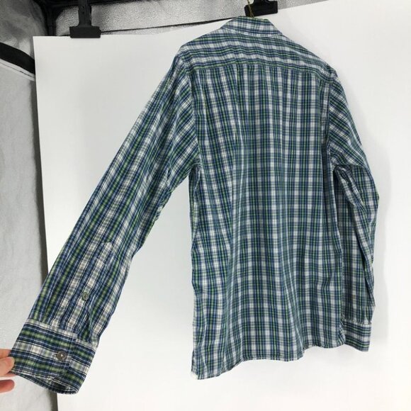 American Eagle  Outfitters blue green plaid button down mens medium - Picture 2 of 13